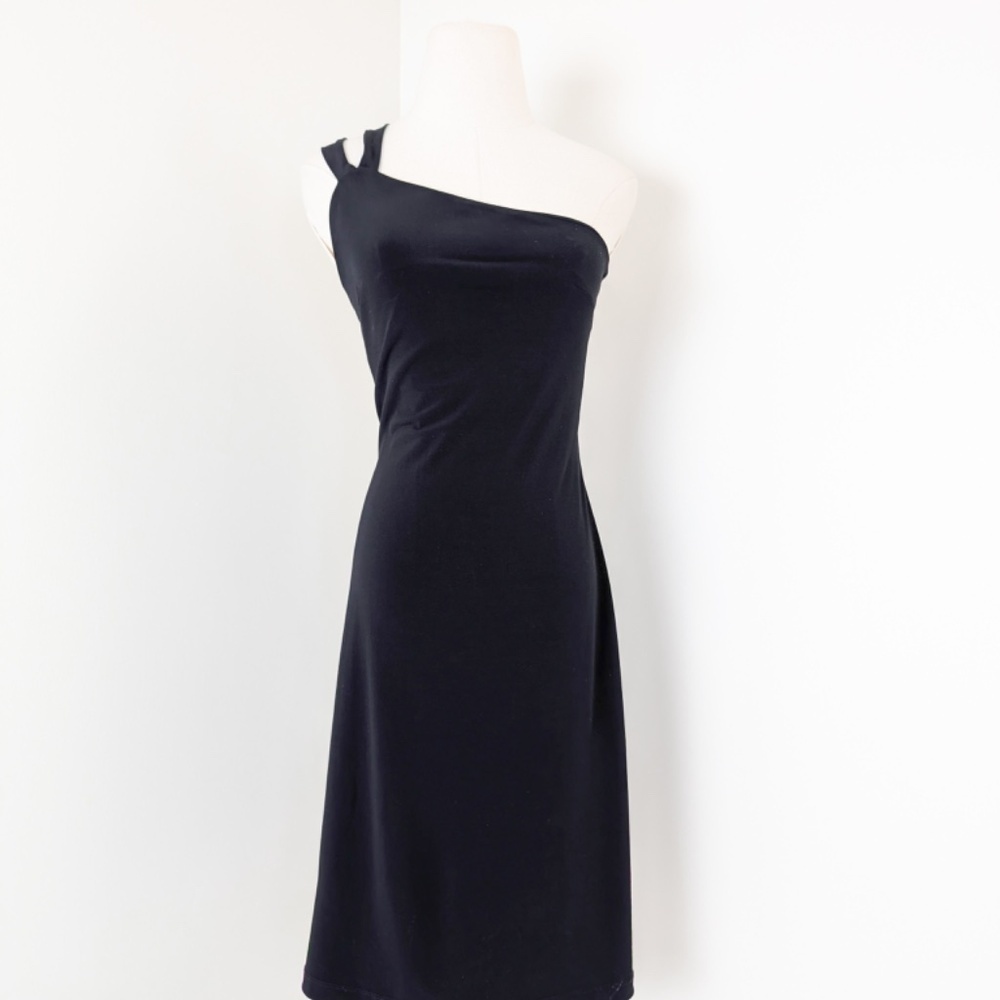 *Free with Purchase* 90's Jacob Mini Dress Asymmetrical Fitted Tight One Strap - Picture 10 of 11